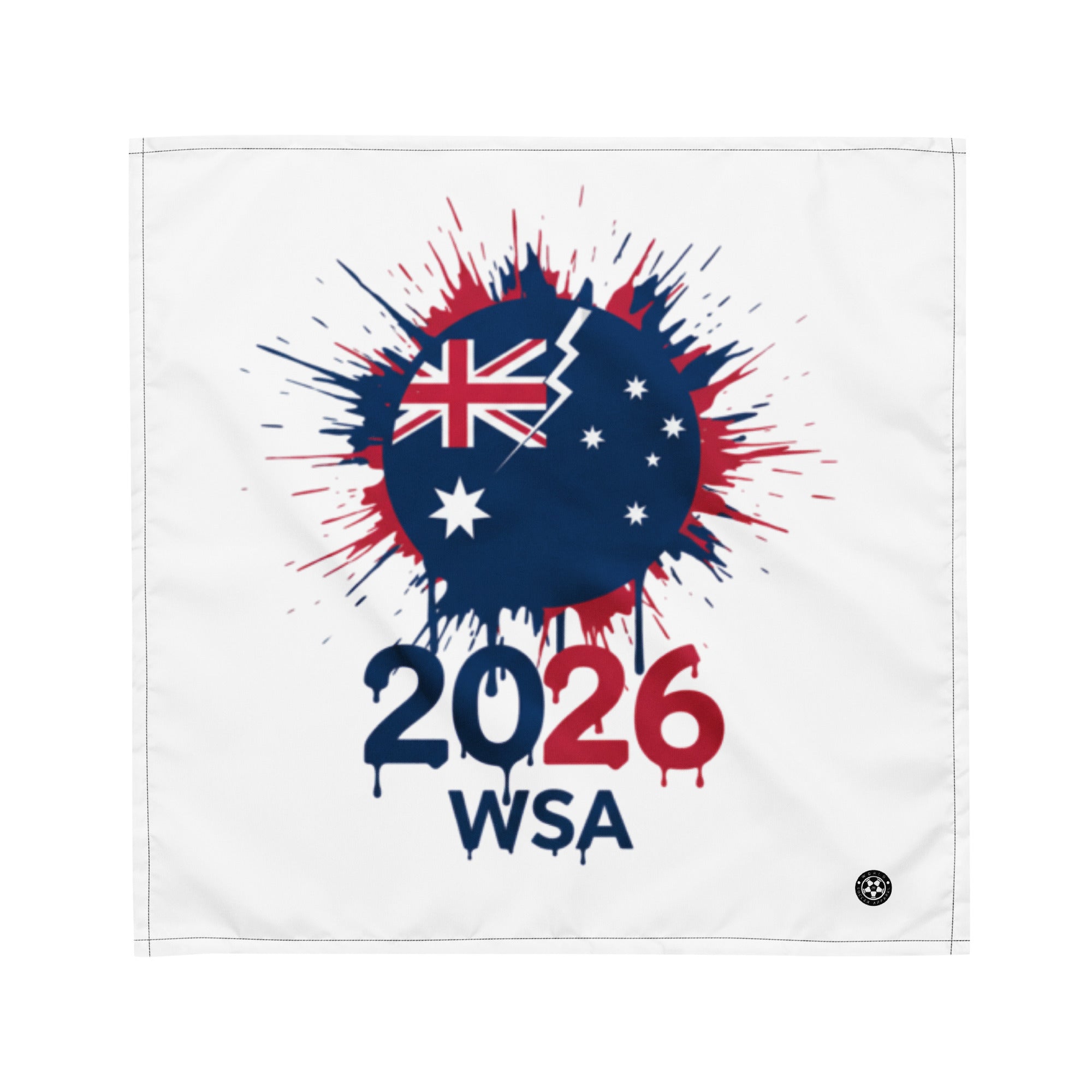 Flag with Australian design, Union Jack, and '2026 WSA' text on a white background