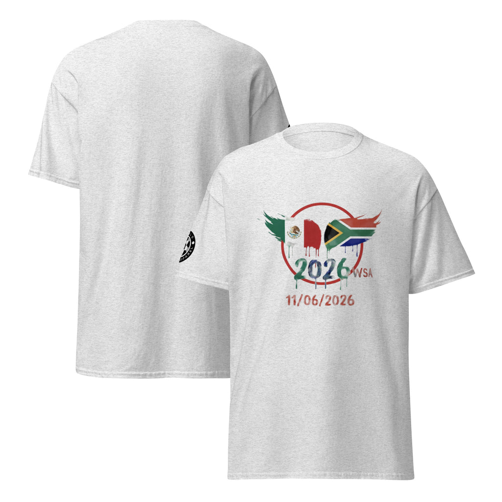 White t-shirt with 2026 Visa design on a white background