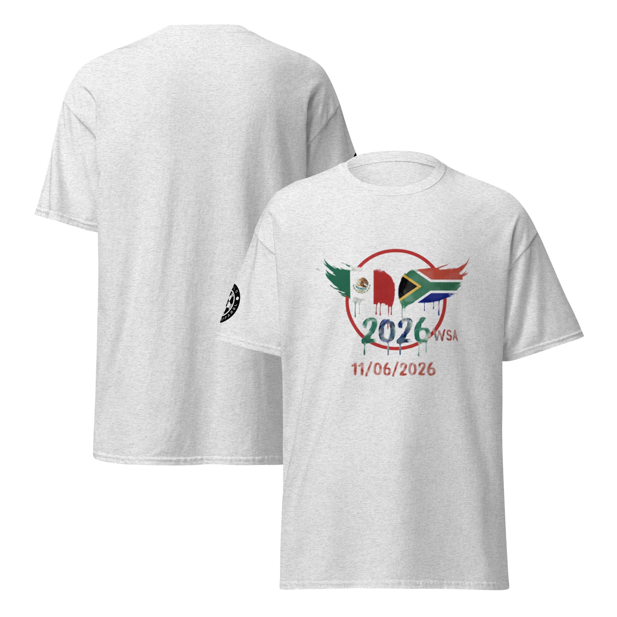 White t-shirt with 2026 Visa design on a white background