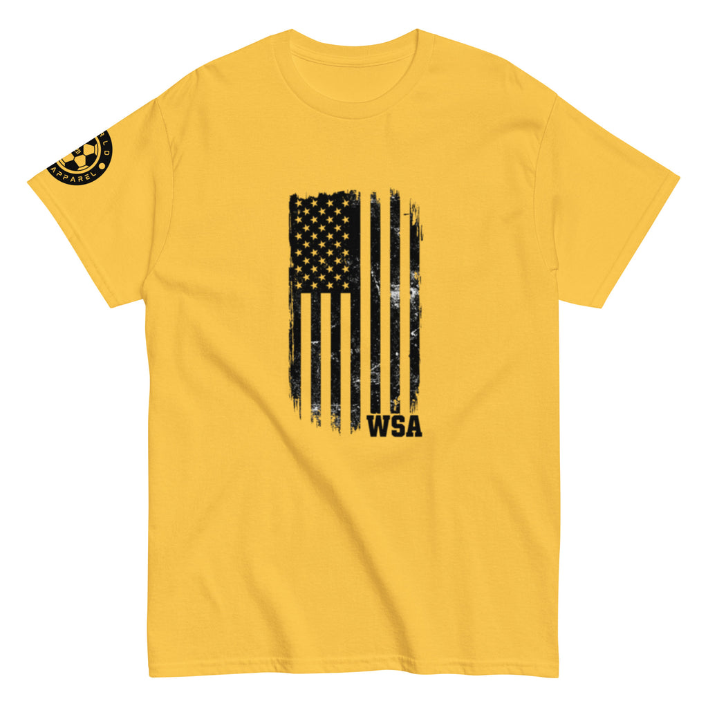 Camiseta con la bandera blanca y negra del Mundial de EE. UU. 2026 - Camiseta unisex de fútbol americano