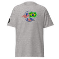 Gray t-shirt with 2026 World Cup logo featuring American and Brazilian flags on a white background