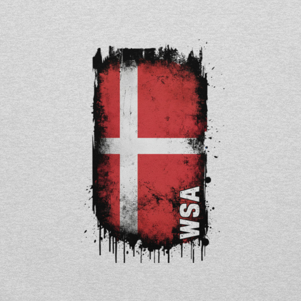 Red and black abstract design with 'WSA' on a light gray background