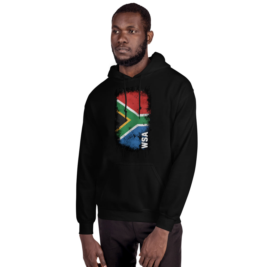 Man wearing a black hoodie with 'The Watsons Stronger Together' text on a white background